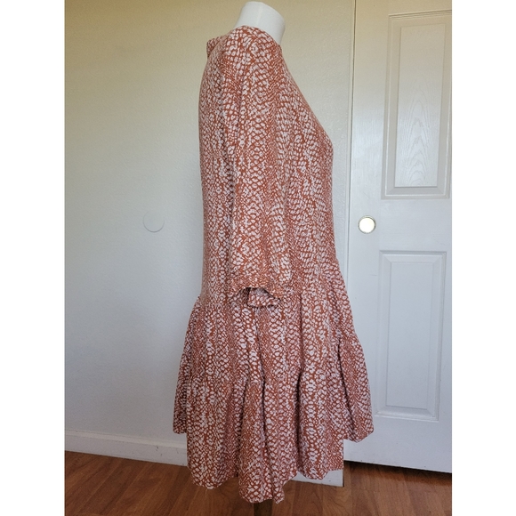 Skylar + Madison drop Waist mini longsleeve dress size Small orange like color. - Picture 3 of 10